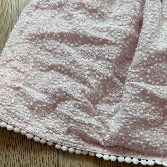 Charming Pink Textured Kids Dress - Picture 2 of 4